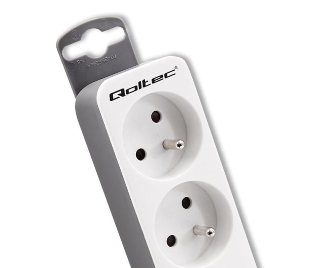 QOLTEC 5 gniazd , 1.8m, biało-szara - 1122516 - zdjęcie 5